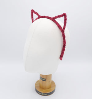 veryshine.com Headband Red cat ear headband, spike sequin headband, glittering headband