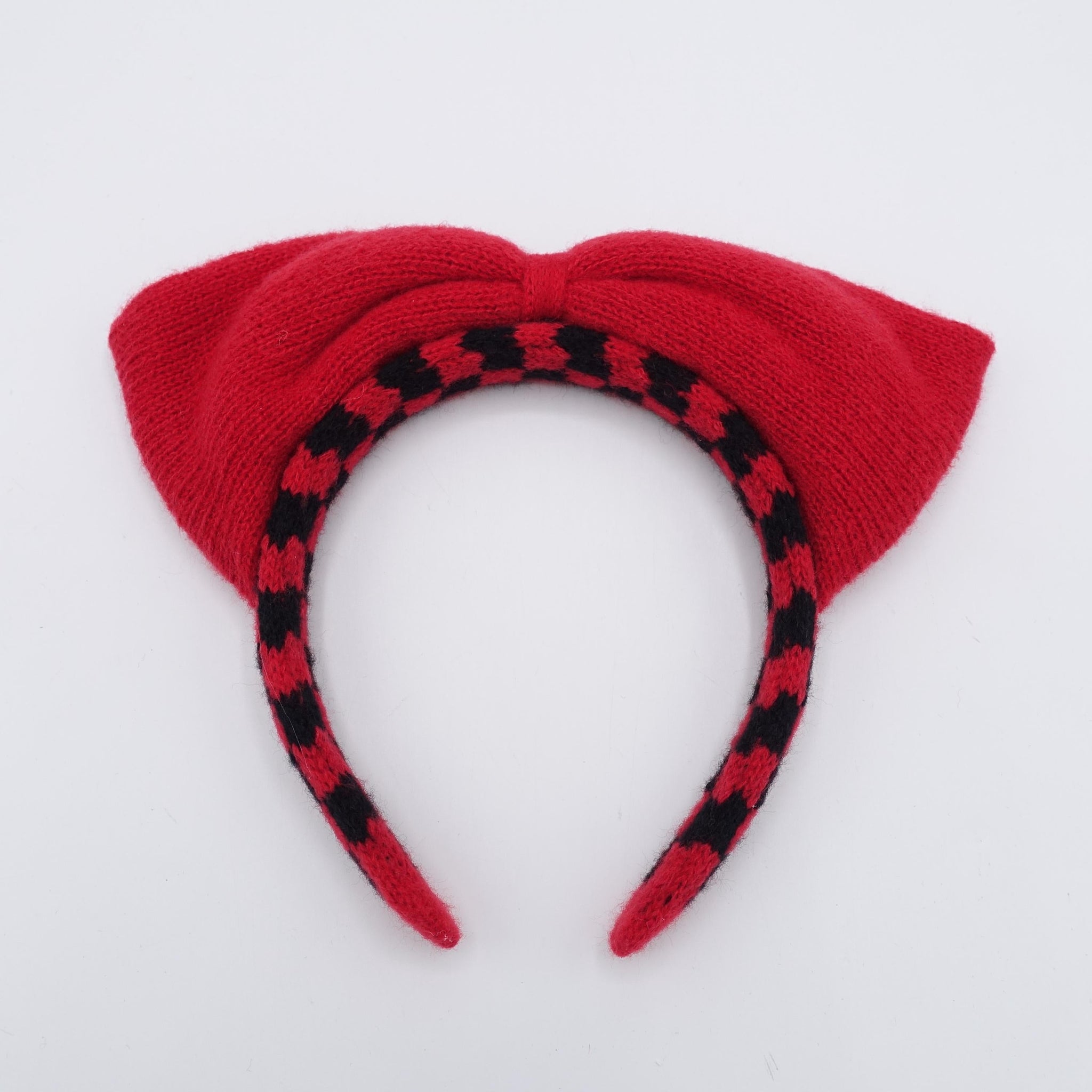 veryshine.com Headband Red knit bow headband, cute Winter headband