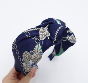 veryshine.com Headband satin chain strap print top knot headband