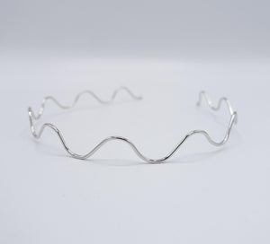 veryshine.com Headband Silver wave headband, metal headband, unisex headband