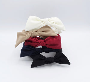 veryshine.com Headband wired hair bow solid color headband casual adjustable bow hairband woman hair accessory