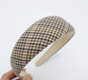 veryshine.com Headbands & Turbans padded check headband plaid pattern Fall Winter hairband basic hair accessory for women