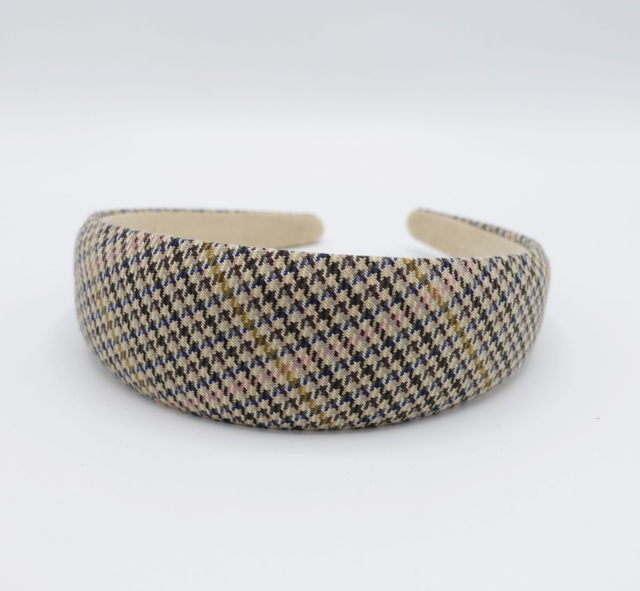 veryshine.com Headbands & Turbans padded check headband plaid pattern Fall Winter hairband basic hair accessory for women