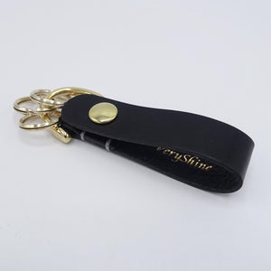 veryshine.com Key chain Black leather key chain, jumper hook key chain, leather keyring