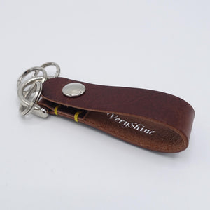 veryshine.com Key chain Brown leather key chain, jumper hook key chain, leather keyring