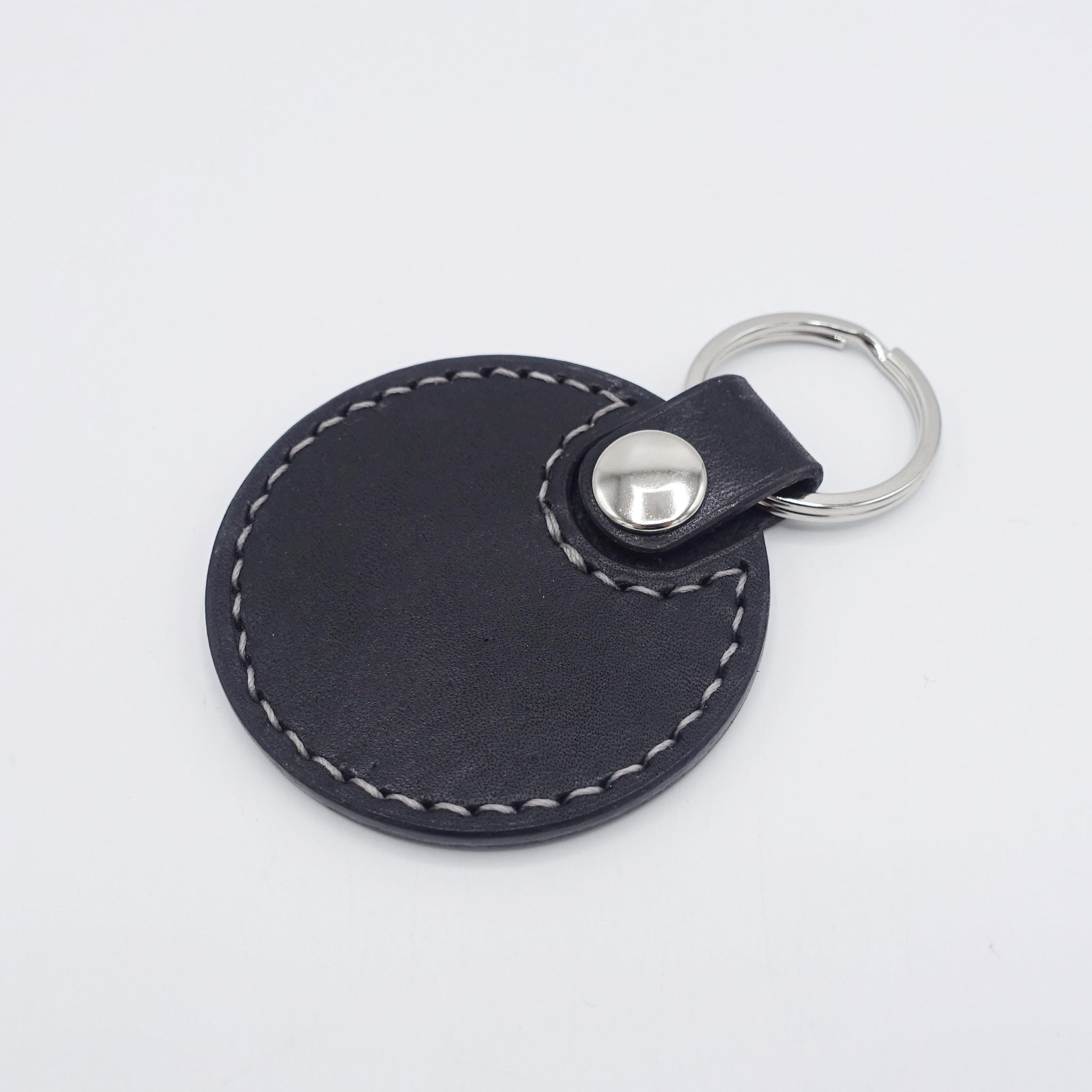 veryshine.com Key chain Round leather key chain, genuine leather key chain, leather keyring