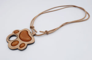 veryshine.com Necklace handmade leather necklace, kitty paw necklace, eyeglass strap