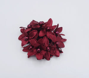 veryshine.com Ponytail holders Red wine pearl flower beaded hair elastic ponytail holder decorated elastic band hair tie scrunchies woman hair accessory