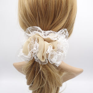 veryshine.com Scrunchies Beige chiffon scrunchies, lace scrunchies, feminine scrunchies