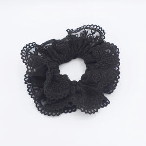 veryshine.com Scrunchies Black floral lace scrunchies, double edge scrunchies for women