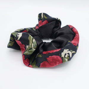 veryshine.com Scrunchies Black floral scrunchies, satin scrunchies for women