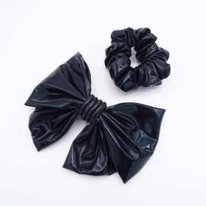 veryshine.com Scrunchies Black metallic bow scrunchies set for women