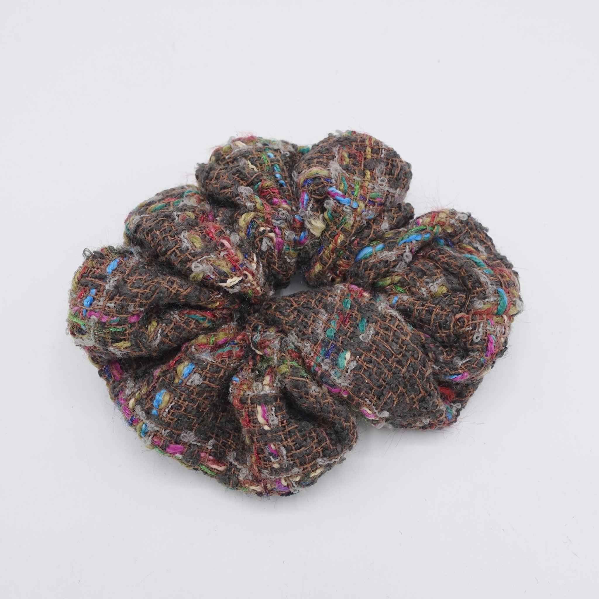 veryshine.com Scrunchies Brown tweed scrunchies, thick scrunchies, Fall Winter hair elastic for women