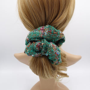 veryshine.com Scrunchies Green tweed scrunchies, thick scrunchies, Fall Winter hair elastic for women