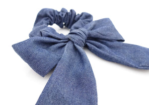 veryshine.com scrunchies/hair holder denim bow knot scrunchies cotton casual scrunchy woman hair elastic