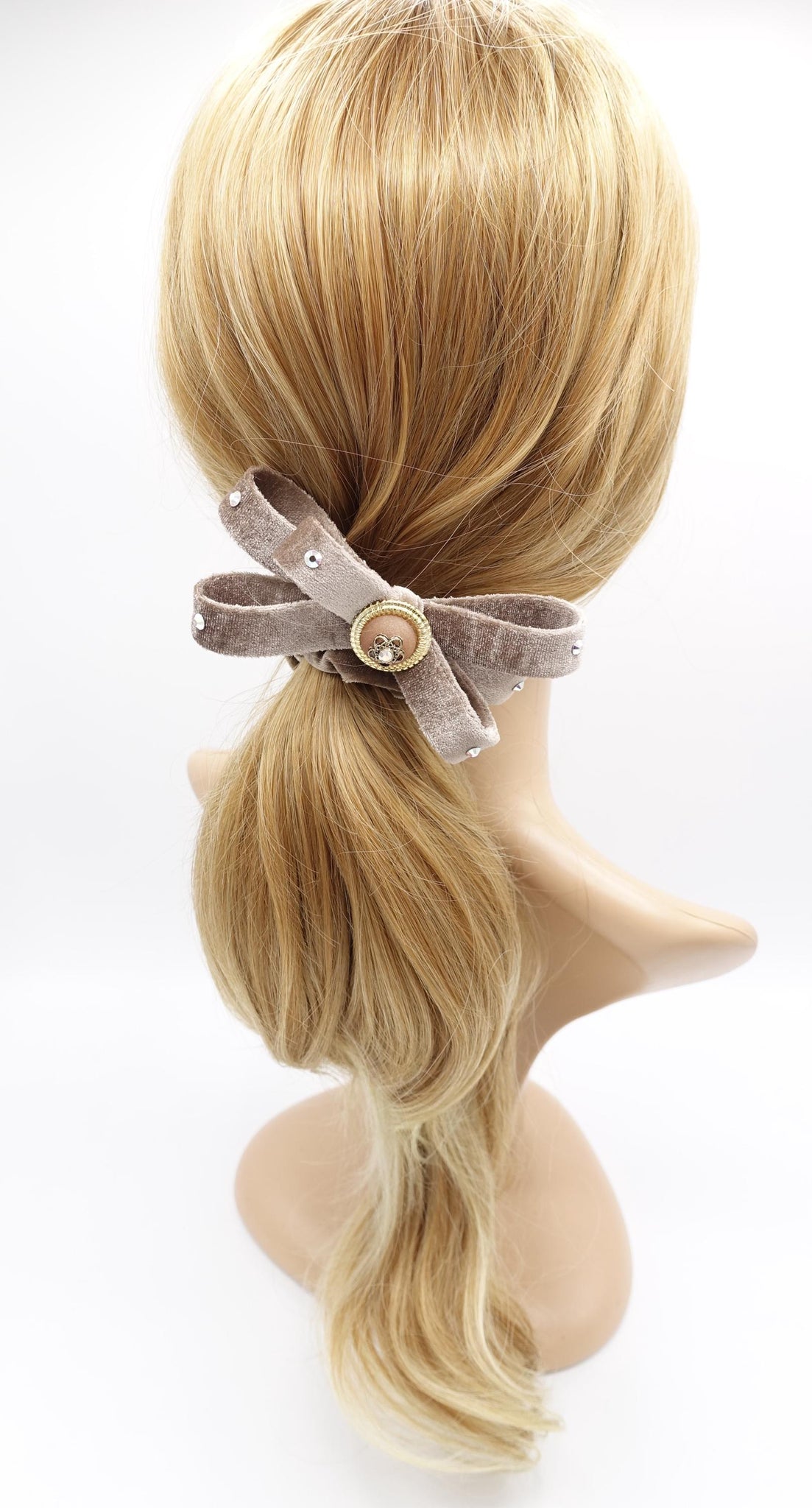 veryshine.com scrunchies/hair holder Opulent velvet bow scrunchies, regal loop hair tie, embellished hair ties for women