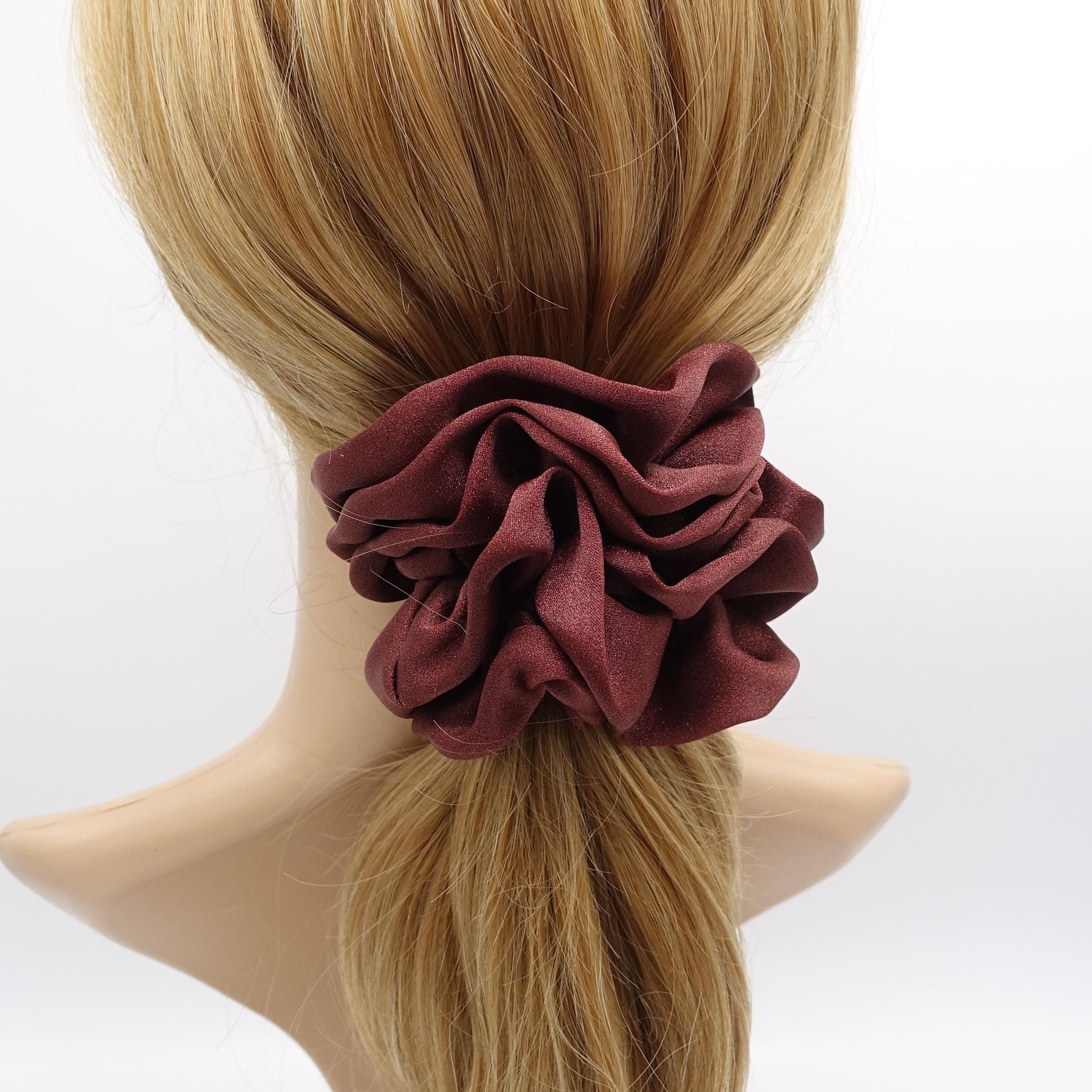 veryshine.com Scrunchies Maroon satin scrunchies, medium scrunchies, basic scrunchies for women