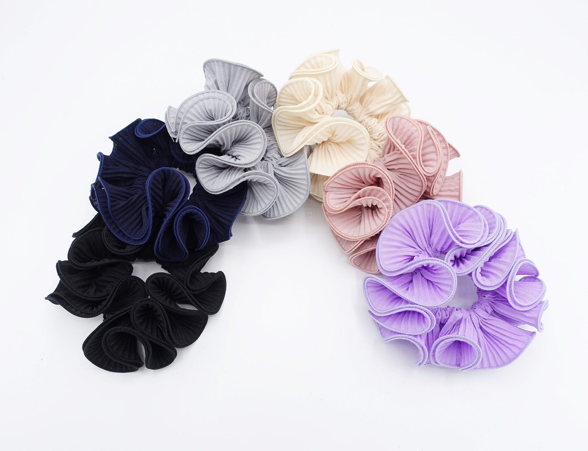 veryshine.com Scrunchies pleated scrunchies 2  edge unique Spring hair scrunchy women hair accessory