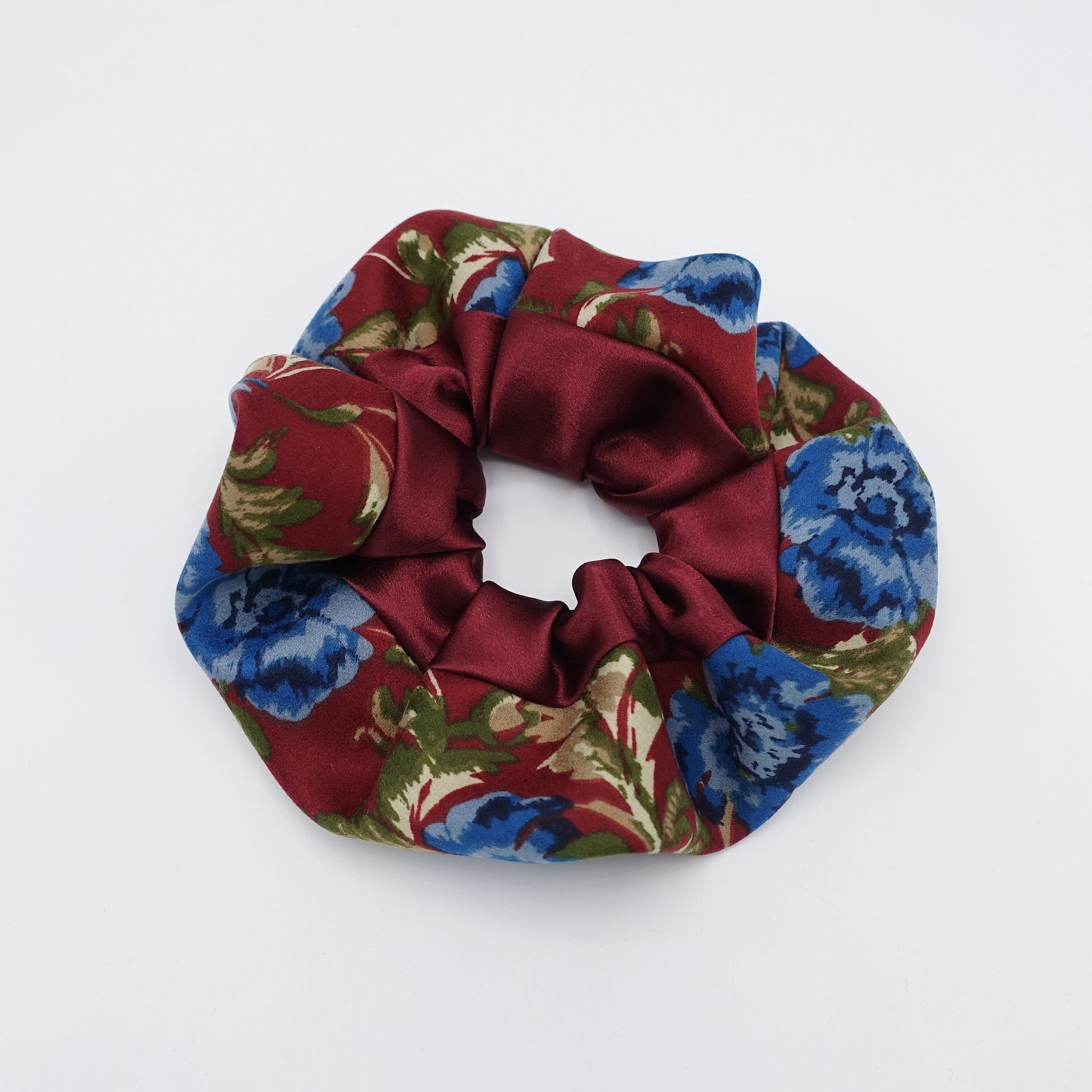 veryshine.com Scrunchies Red wine floral scrunchies, satin scrunchies for women