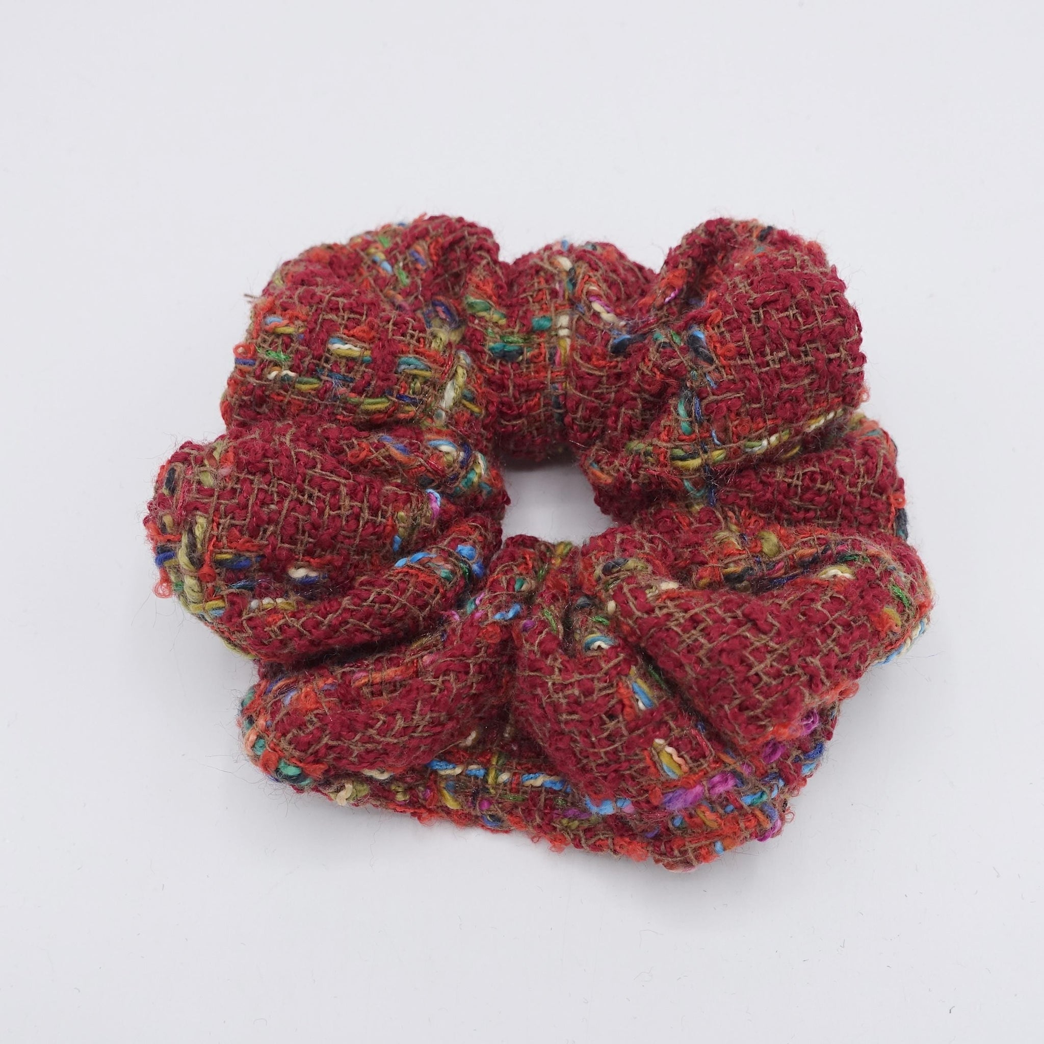 veryshine.com Scrunchies Red wine tweed scrunchies, thick scrunchies, Fall Winter hair elastic for women