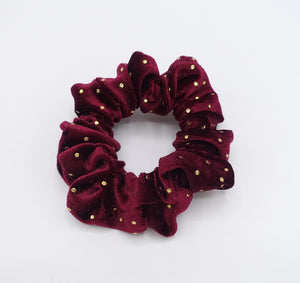 veryshine.com Scrunchies Red wine velvet scrunchies, golden dot scrunchies, medium scrunchies for women