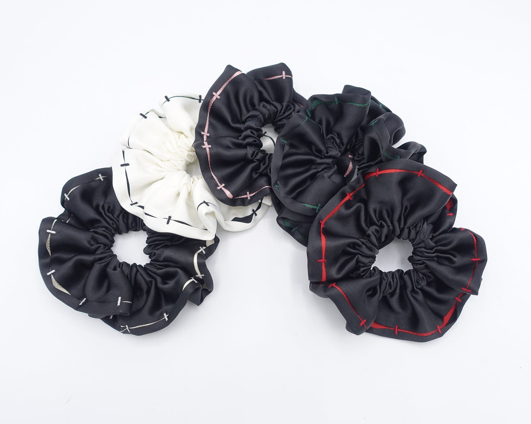 veryshine.com Scrunchies satin stitch scrunchies, black scrunchies for women