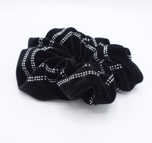 veryshine.com Scrunchies three rows velvet scrunchies, hotfix embellished scrunchies, dazzling scrunchies for women