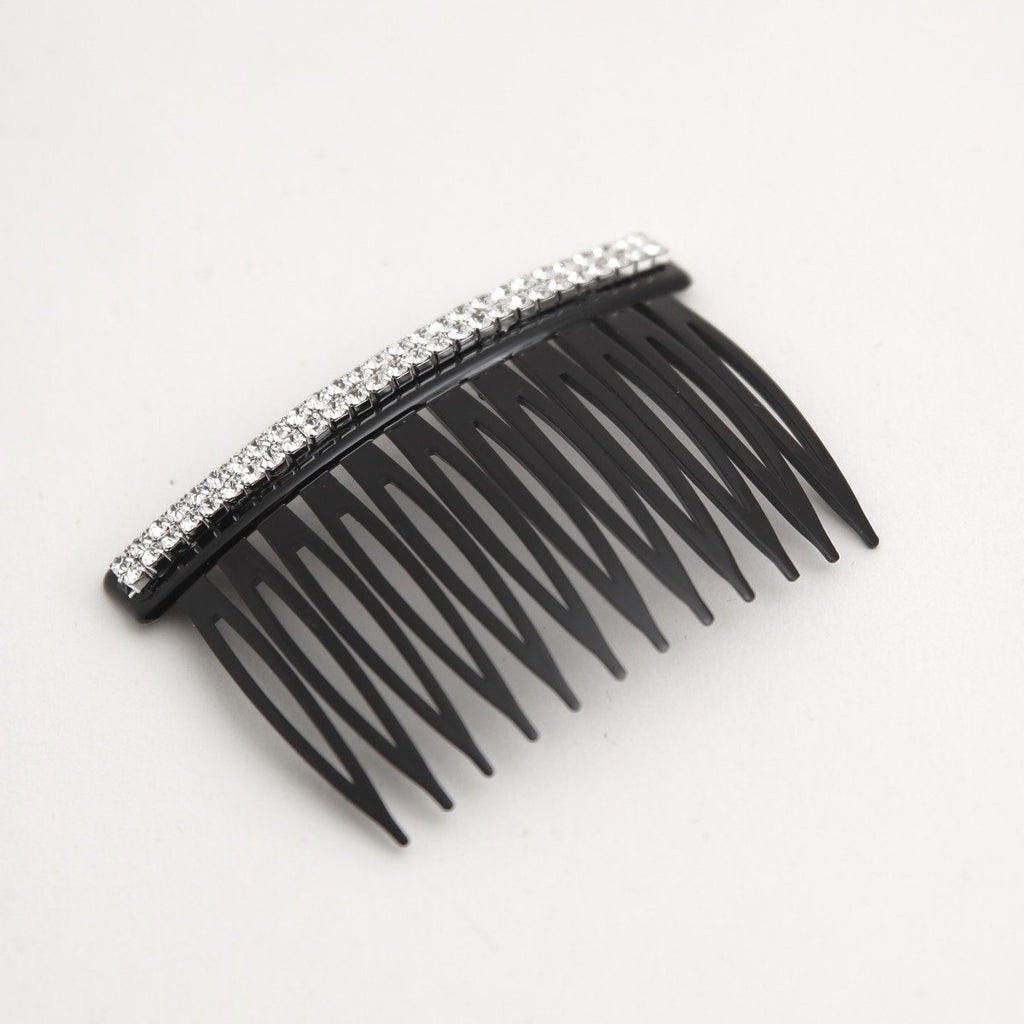 Dazzling Two row CZ Cubic Rhinestone 16/12 Teeth Hair Comb Accessories.