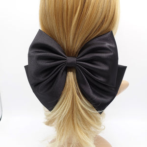 VeryShine Black large glossy hair bow satin hair accessory for women