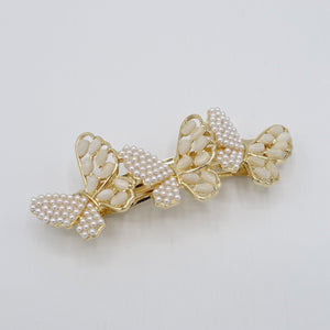 VeryShine butterfly hair barrette pearl catseye embellished hair accessory for women