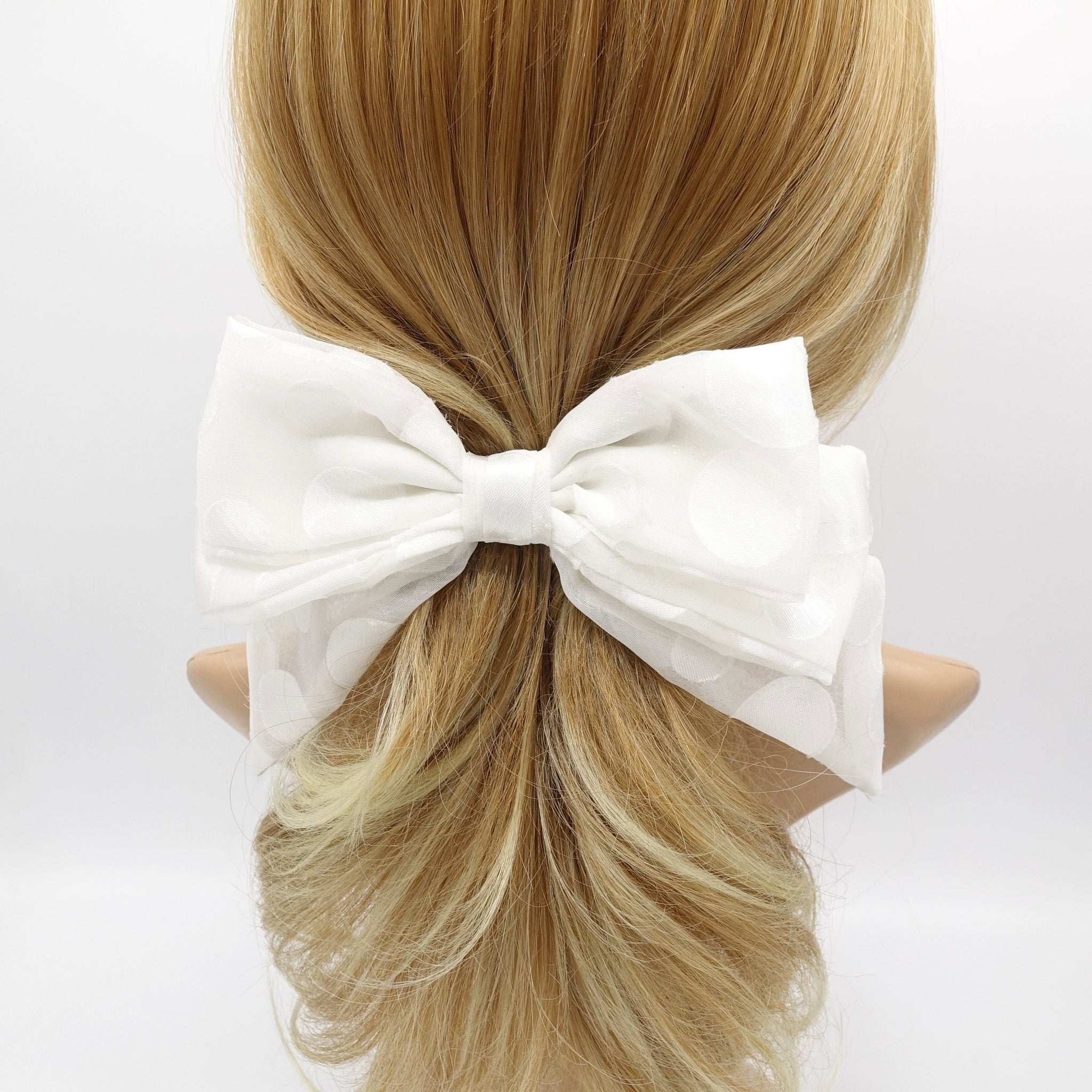 VeryShine chiffon dot hair bow for women