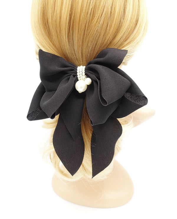 VeryShine Velvet Hair Bow Clip for Women Red Wine