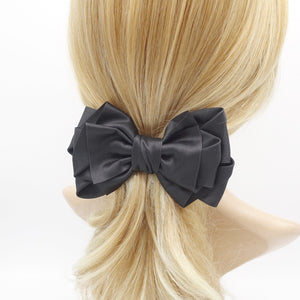 VeryShine claw/banana/barrette Black VeryShine folded and layered hair bow normal size hair accessory for women