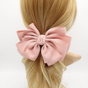 VeryShine claw/banana/barrette Pink chiffon multi layered bow french hair barrette clip