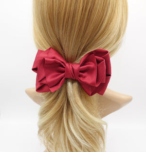 VeryShine claw/banana/barrette Red wine VeryShine folded and layered hair bow normal size hair accessory for women