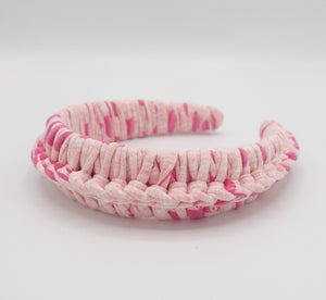 veryshine.com 2 tone pink cotton wrap braided headband handmade hairband for women -VS202111