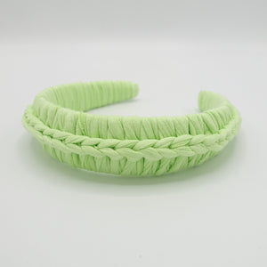 veryshine.com Apple green cotton wrap braided headband handmade hairband for women -VS202111