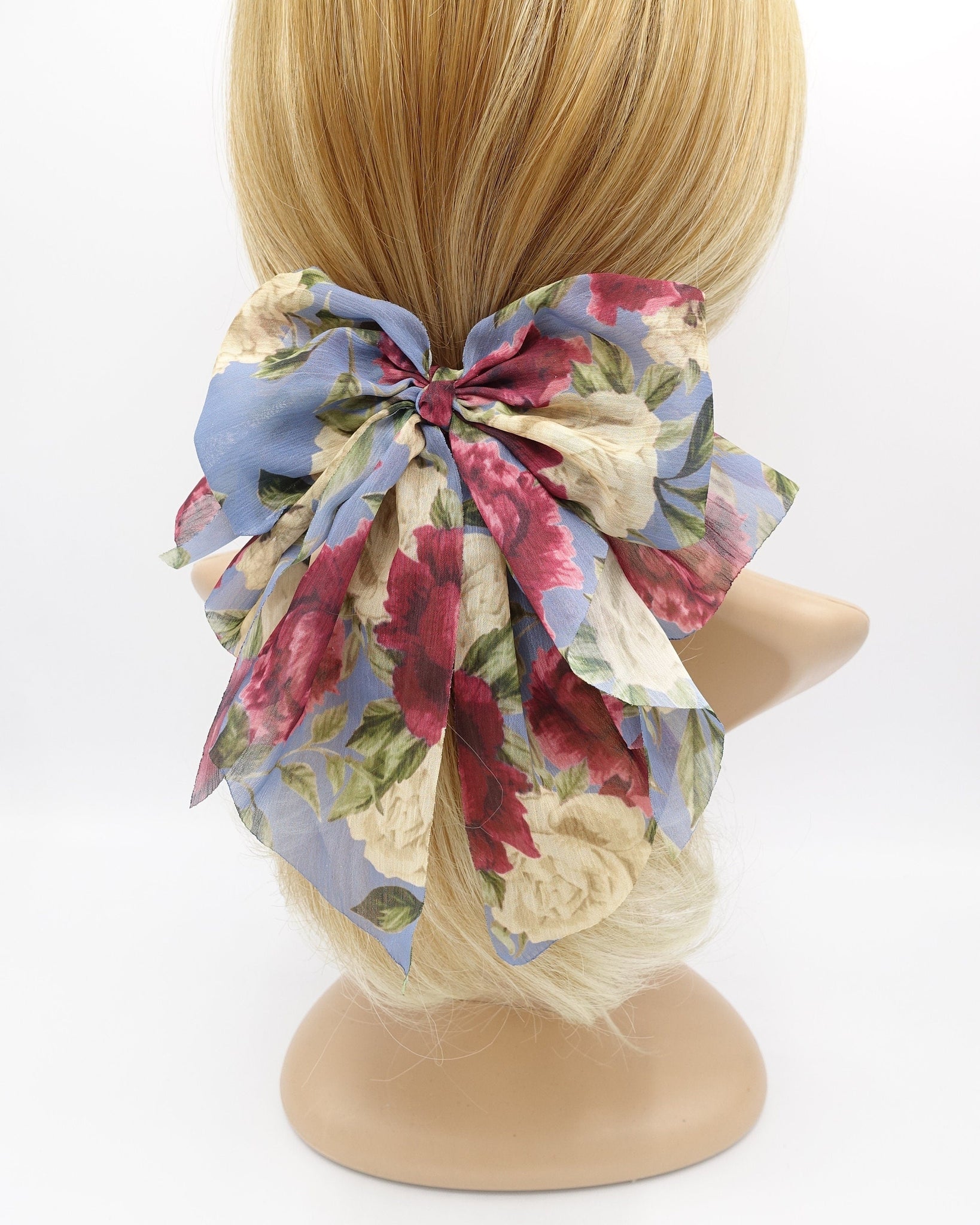 veryshine.com Barrette (Bow) big floral chiffon hair bow feminine hair accessory