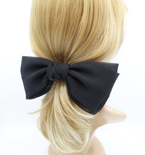 veryshine.com Barrette (Bow) Black sheer chiffon big bow hair barrette women hair accessory