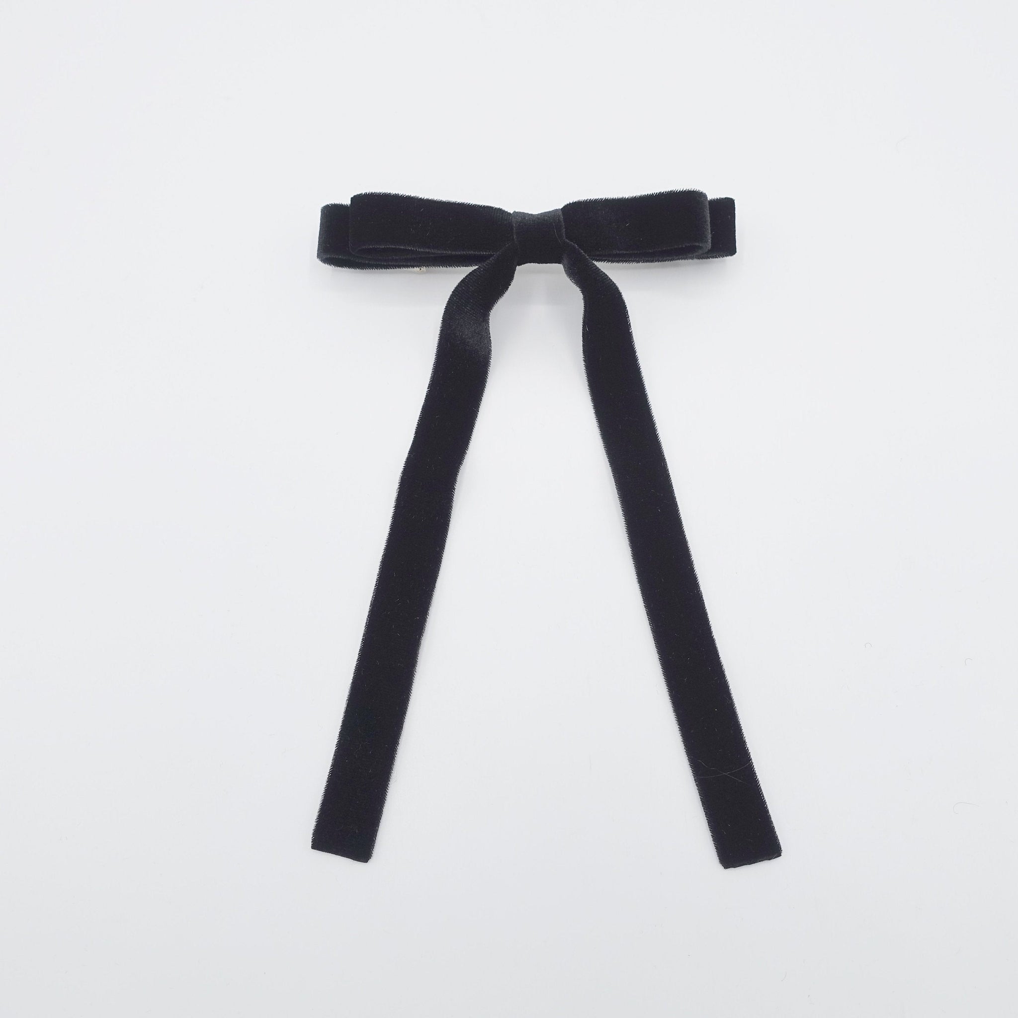 veryshine.com Barrette (Bow) Black thin velvet tail hair bow casual ...