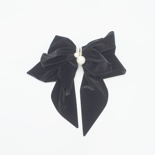 Cheveux Faux Pearl Bow Hair Clip black/pearl One Size