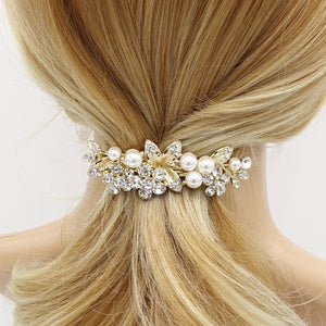 pearl rhinestone hair barrette 