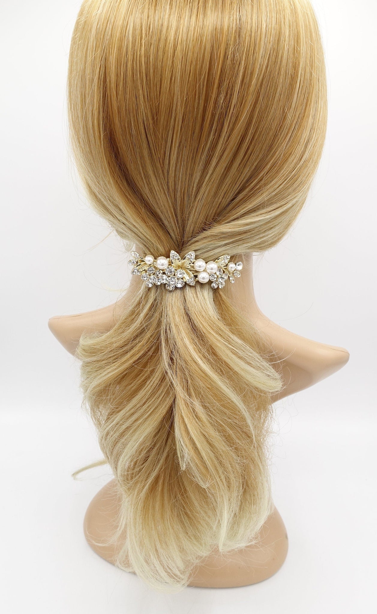 veryshine.com Barrette (Bow) bridal branch hair barrette rhinestone pearl hair accessory for women