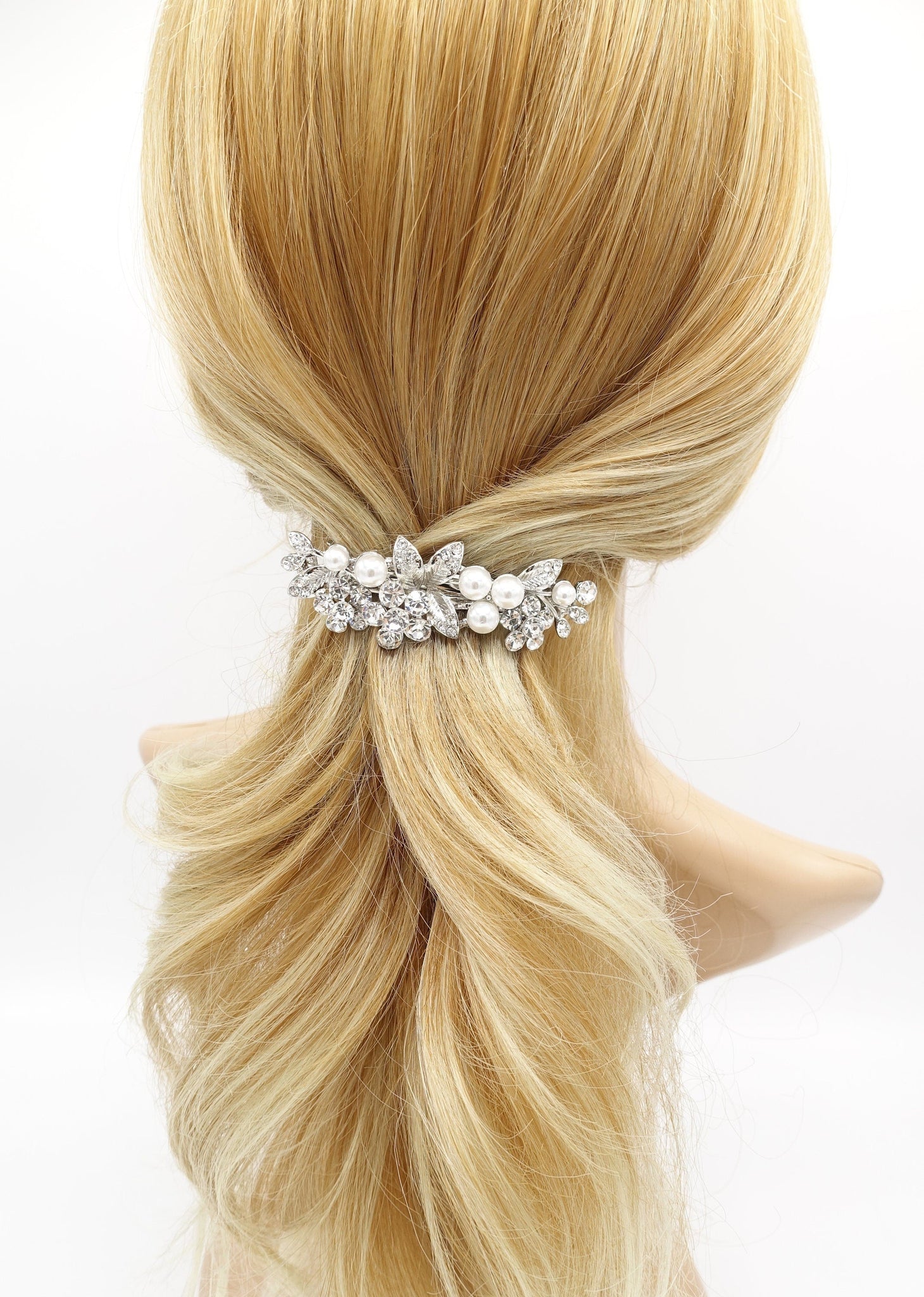 veryshine.com Barrette (Bow) bridal branch hair barrette rhinestone pearl hair accessory for women