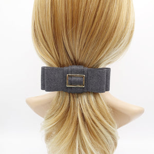 veryshine.com Barrette (Bow) Dark gray flat hair bow, woolen hair bow, hair bow shop for women