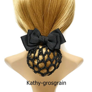 veryshine.com Barrette (Bow) Kathy-grosgrain Hair Snood Net bow french barrette Clip hygienic hair accessory