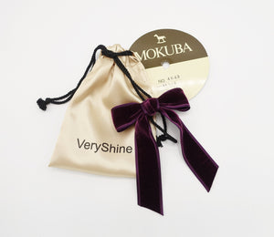 veryshine.com Barrette (Bow) Purple wine satin edge velvet hair bow in purple wine   VS-202103