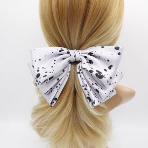 veryshine.com Barrette (Bow) satin ink dot pattern hair bow