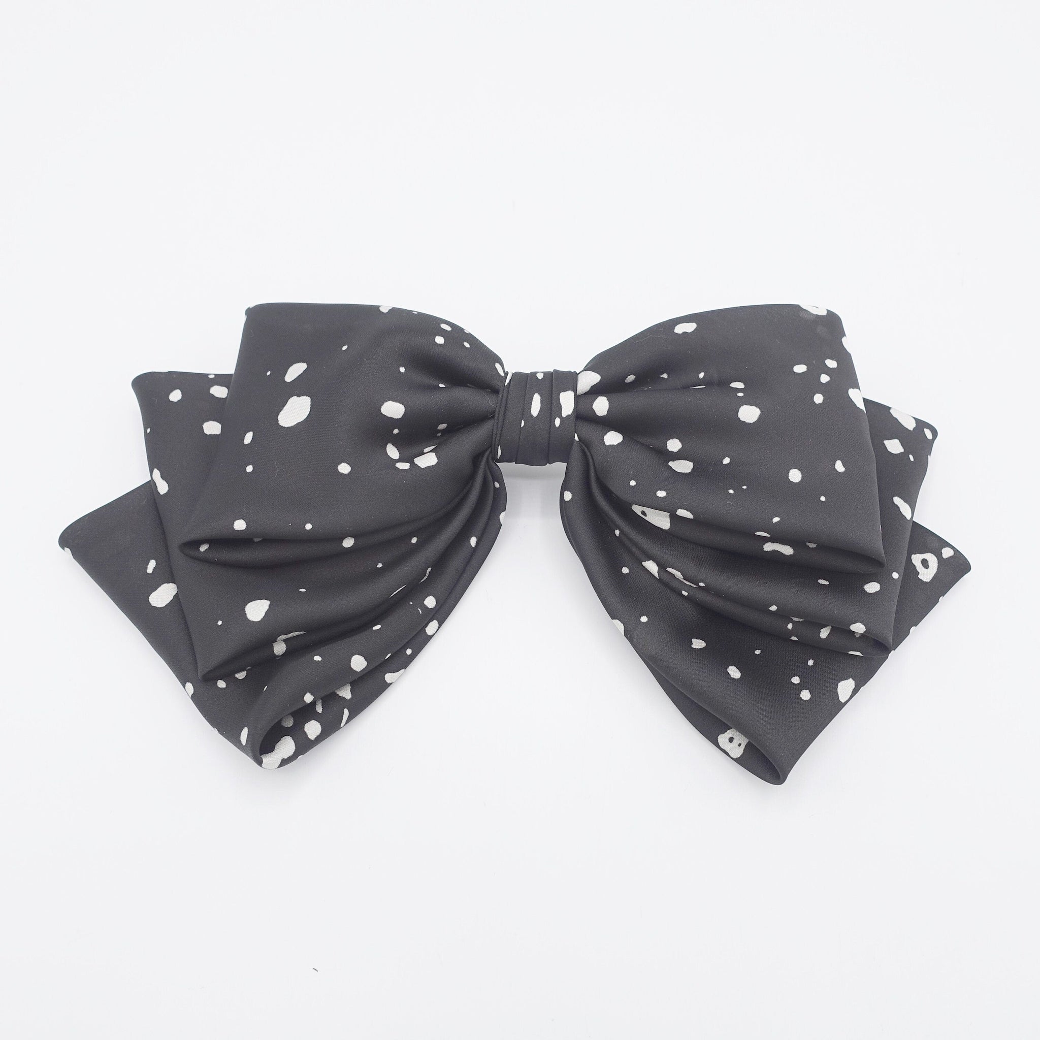 veryshine.com Barrette (Bow) satin ink dot pattern hair bow