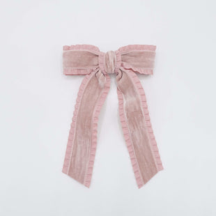 veryshine.com Barrettes & Clips basic velvet frill hair bow cute hair accessory for women